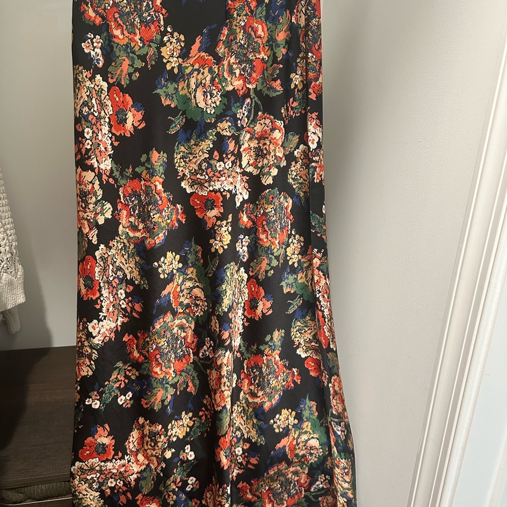 Floral Black Skirt